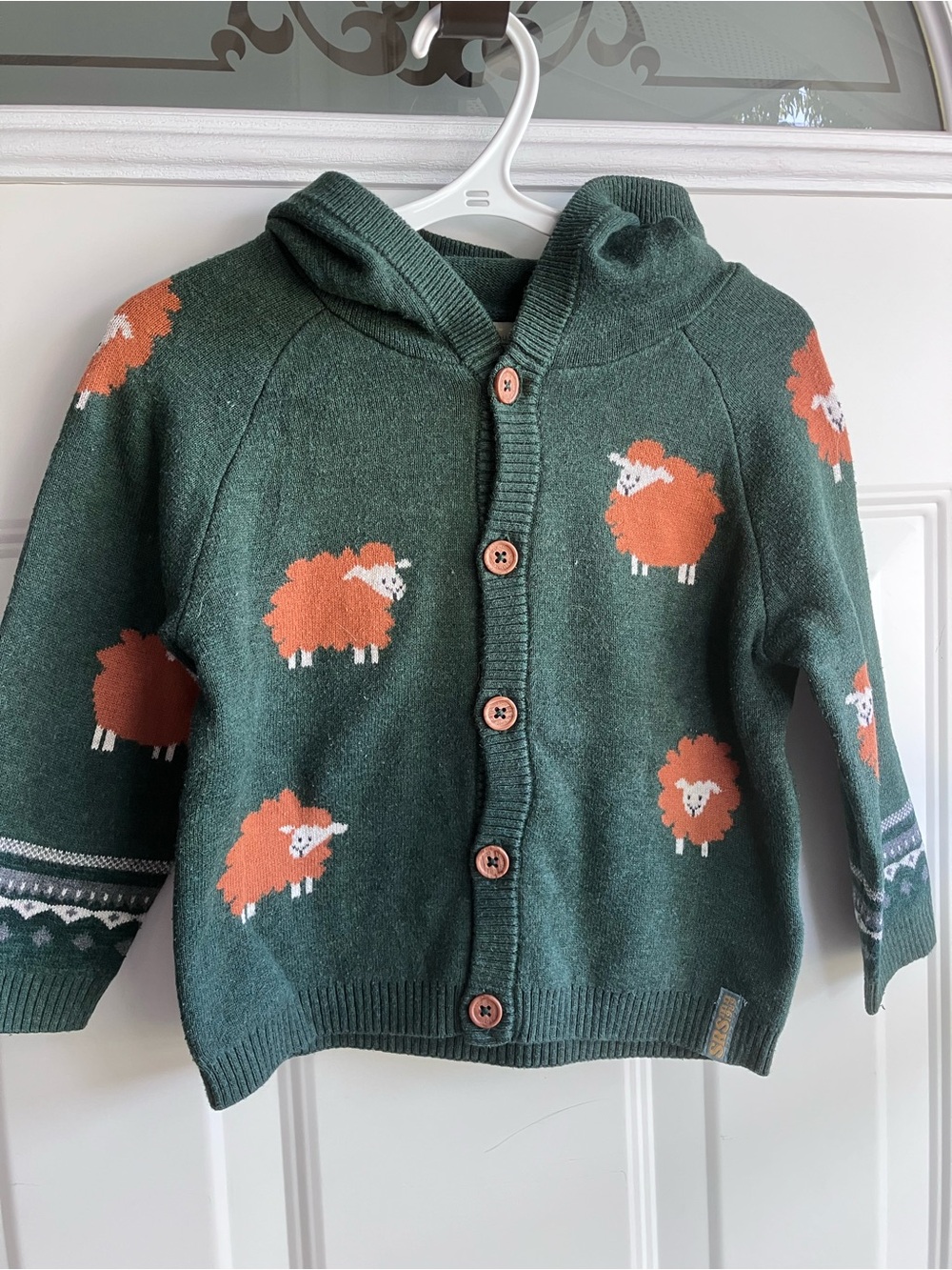 Souris Mini green sheep knit sweater 2T 3T